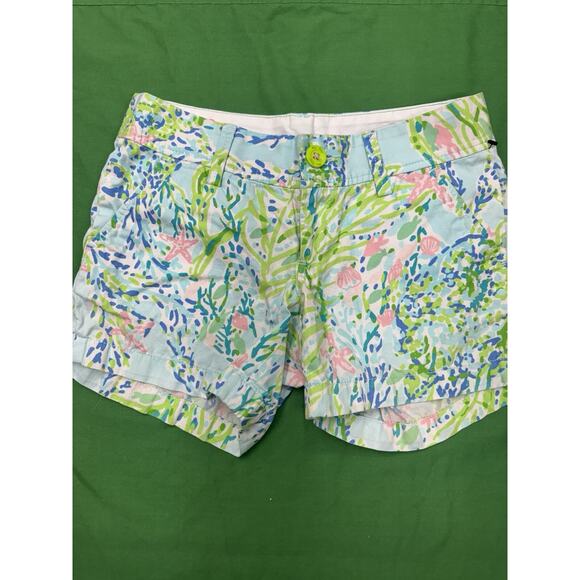Lilly Pulitzer Callahan Stretch Short in Shell Beach Women's Size 00 EUC - Picture 1 of 7
